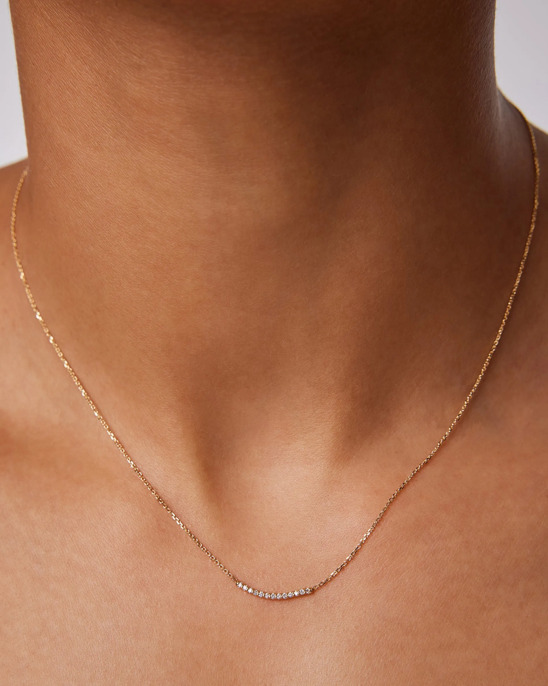 0.070 TCW Round Moissanite Diamond Pave Necklace