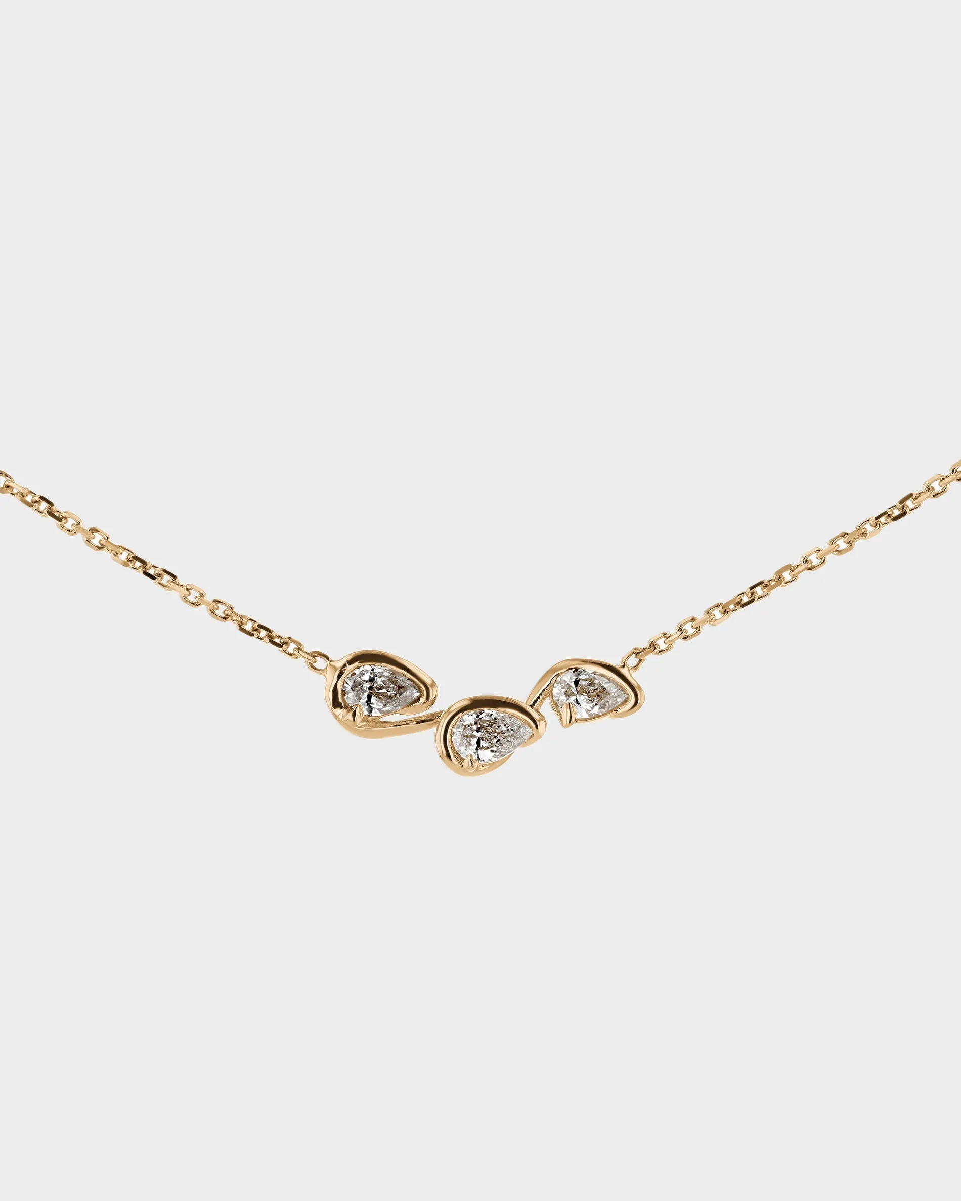 0.18 TCW Pear Moissanite Diamond Corridor Necklace