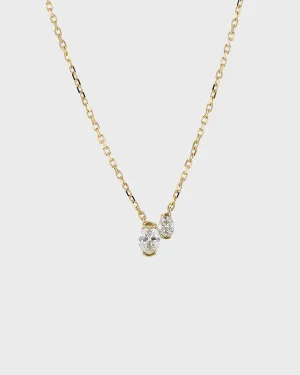 0.36 TCW Oval Moissanite Diamond Two Stone Necklace
