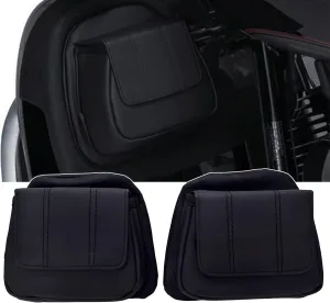 1 Pair Magnetic Motorcycle Lower Fairing Door Pocket, Panels Storage Pouches Fit for Harley Touring Electra Glide, Road Glide, Street Glide, Tri Glide Ultra Limited CVO 2014-2024 (Black)