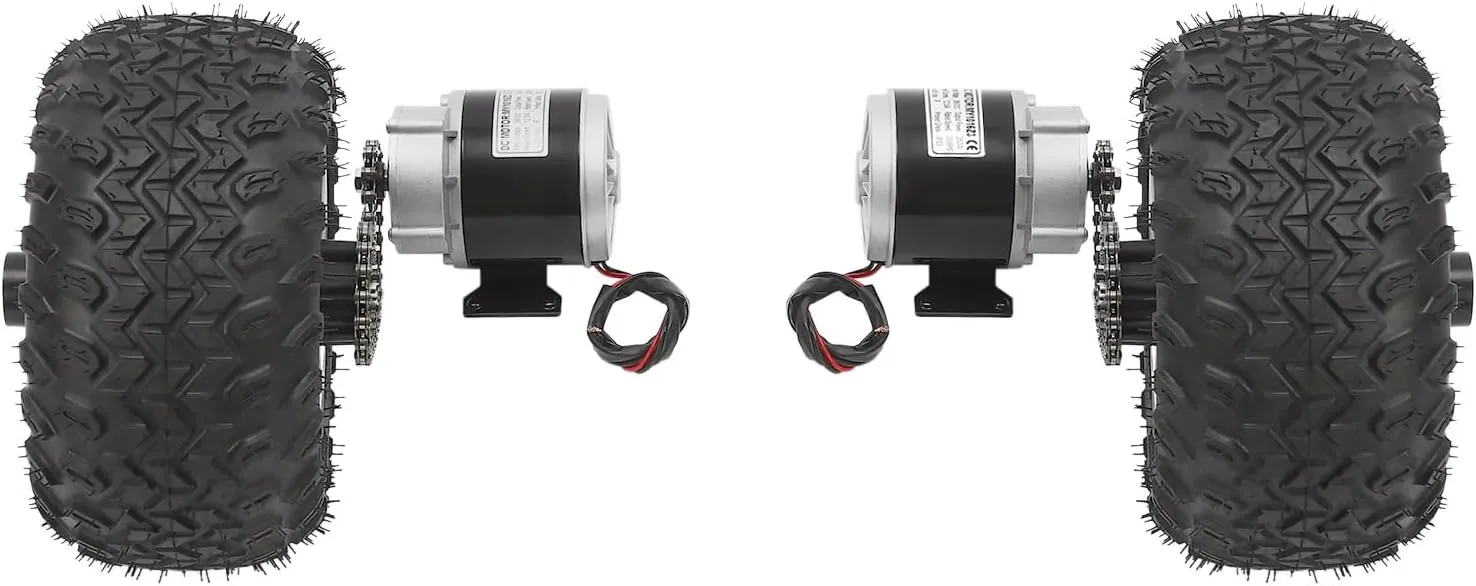 10 Inch Motor Drive Air Wheel Conversion Kit, Double Wheel Set for Electrical Beach Scooter, Wheel Kit for Electric Cart Scooter, with Digital Display Throttle, Easy To Install (36V 350W)