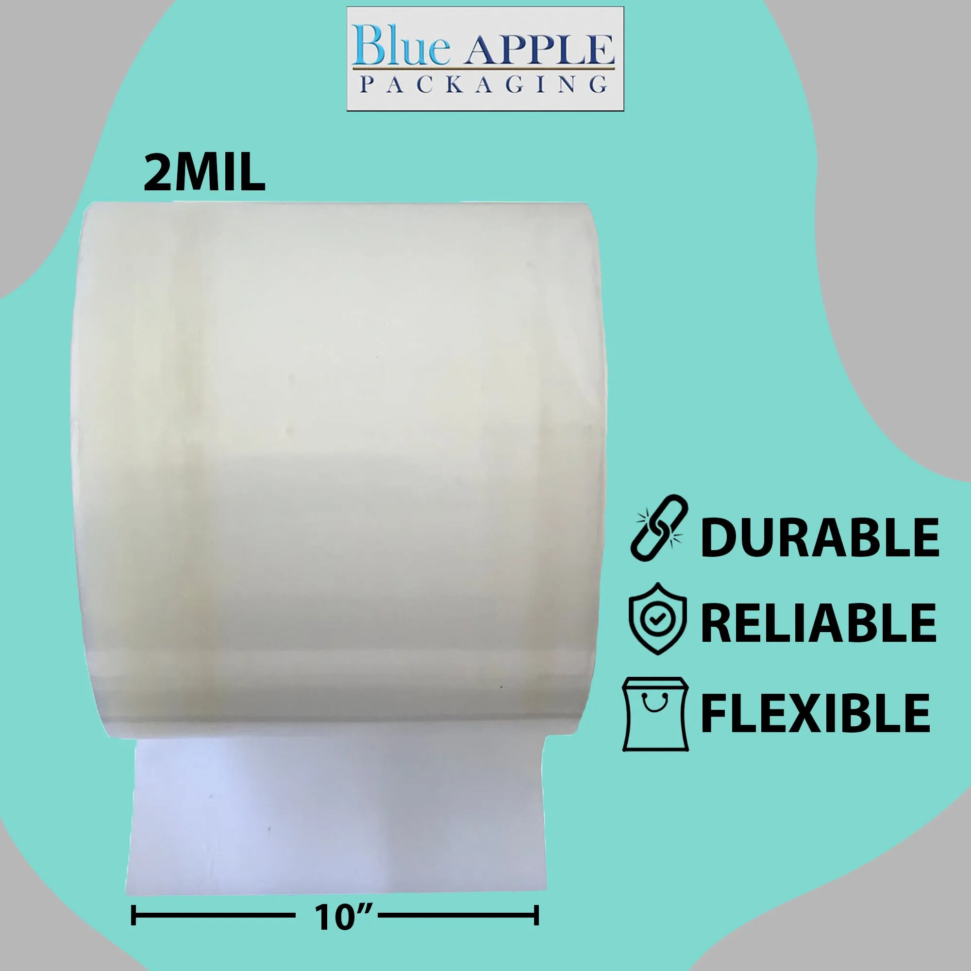 10 inch x 2150ft Poly Tubing Roll 2 Mil LDPE Low Density