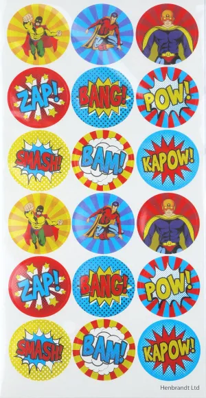 10 Large Superhero Sticker Sheets