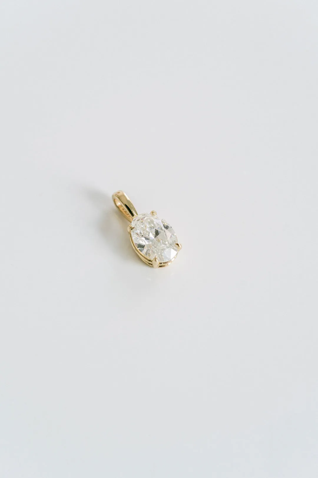 1.0 TCW Oval Moissanite Diamond Solitaire Necklace