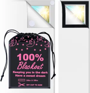 100% Blackout Blind Curtains Window Cover White (39"x 59") [DIY Cut to Any Size or Shape] [Hook & Loop Tabs][ Portable Bags for Travel ] [Light & UV Blocking ] for House,Baby Nursery,Apartment