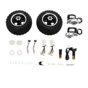 10In Motor Drive Air Wheel Conversion Kit,24V 250W Double Wheel Set for Electrical Beach Scooter,Wh-EEL Kit for Electric Cart Scooter w/Digital Display Throttle Reverse Switch for Go-Kart (24V 250W)