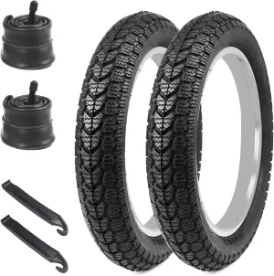 14 Inch E-Bike Tire Kids Bike Tire 2 Pack 14x2.125 Bicycle Tires with 2 Pack Inner Tubes Folding Replacement Bicycle Tire for Electric Bicycle