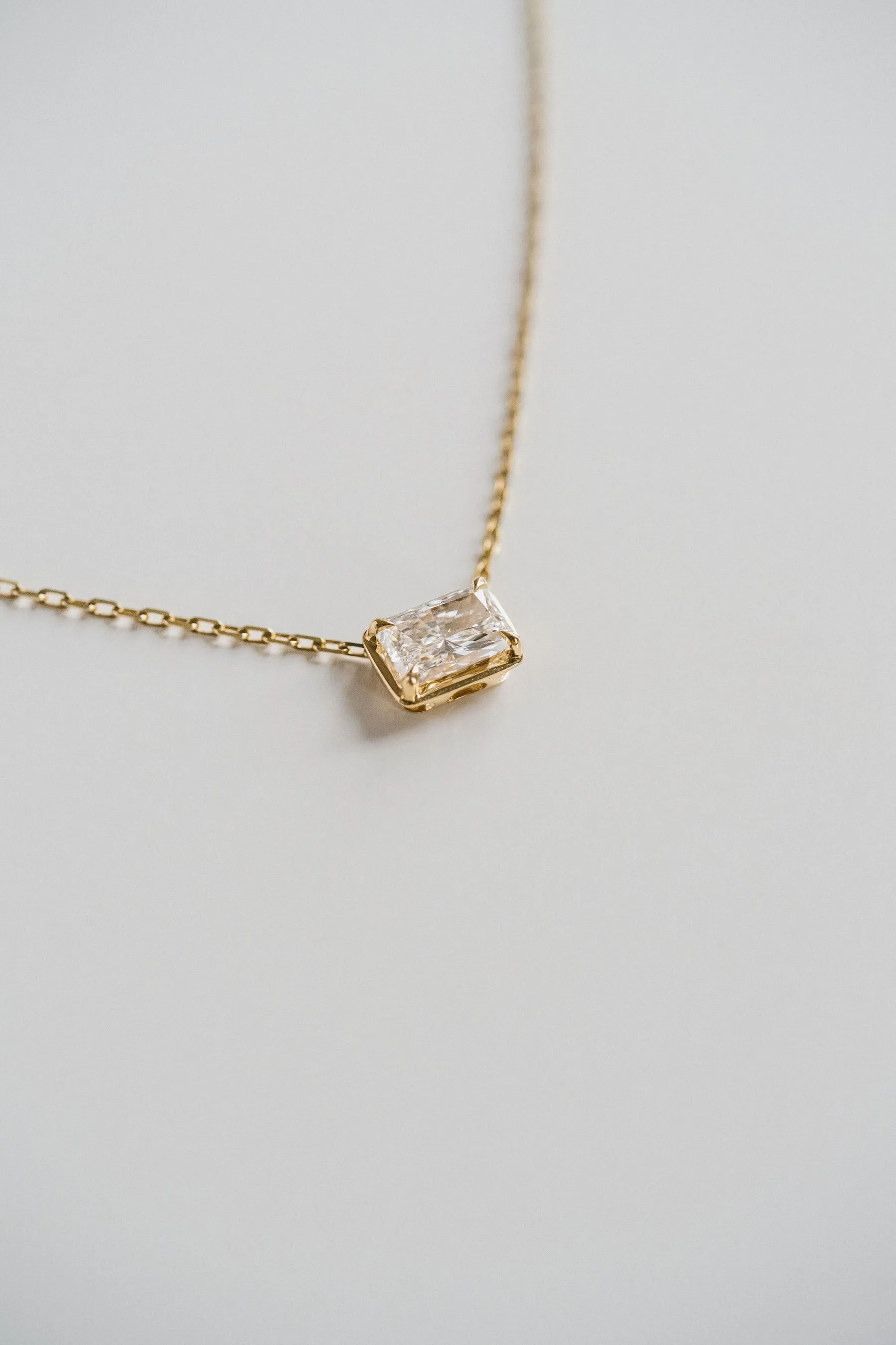 1.50 TCW Radiant Moissanite Diamond Solitaire Necklace