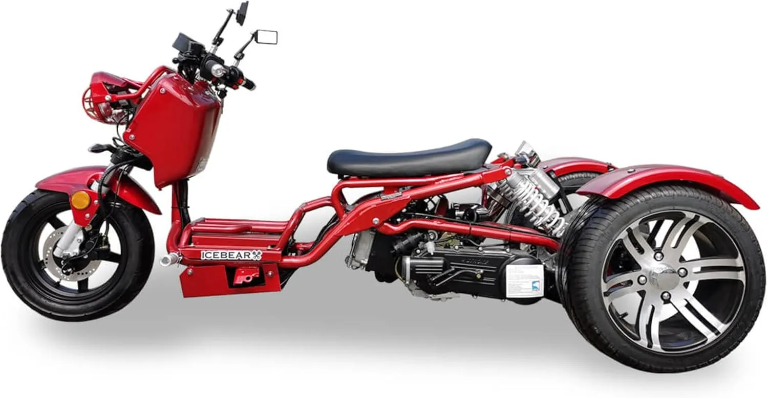 150CC MADDOG Trike | 3-Wheel Motorcycle, ICEBEAR Ruckus PST150-19N, Featuring A Low Center of Gravity and Responsive Steering, Ample LEGROOM