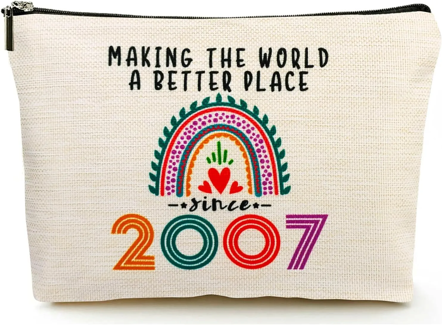 18th Birthday Gifts for Girls Makeup Bags, 2007 Happy 18th Birthday Decorations for Teen Girls, 18 Year Old Girl Birthday Gifts for Daughter, Sister, Granddaughter, Cosmetic Travel Pouch, Christmas