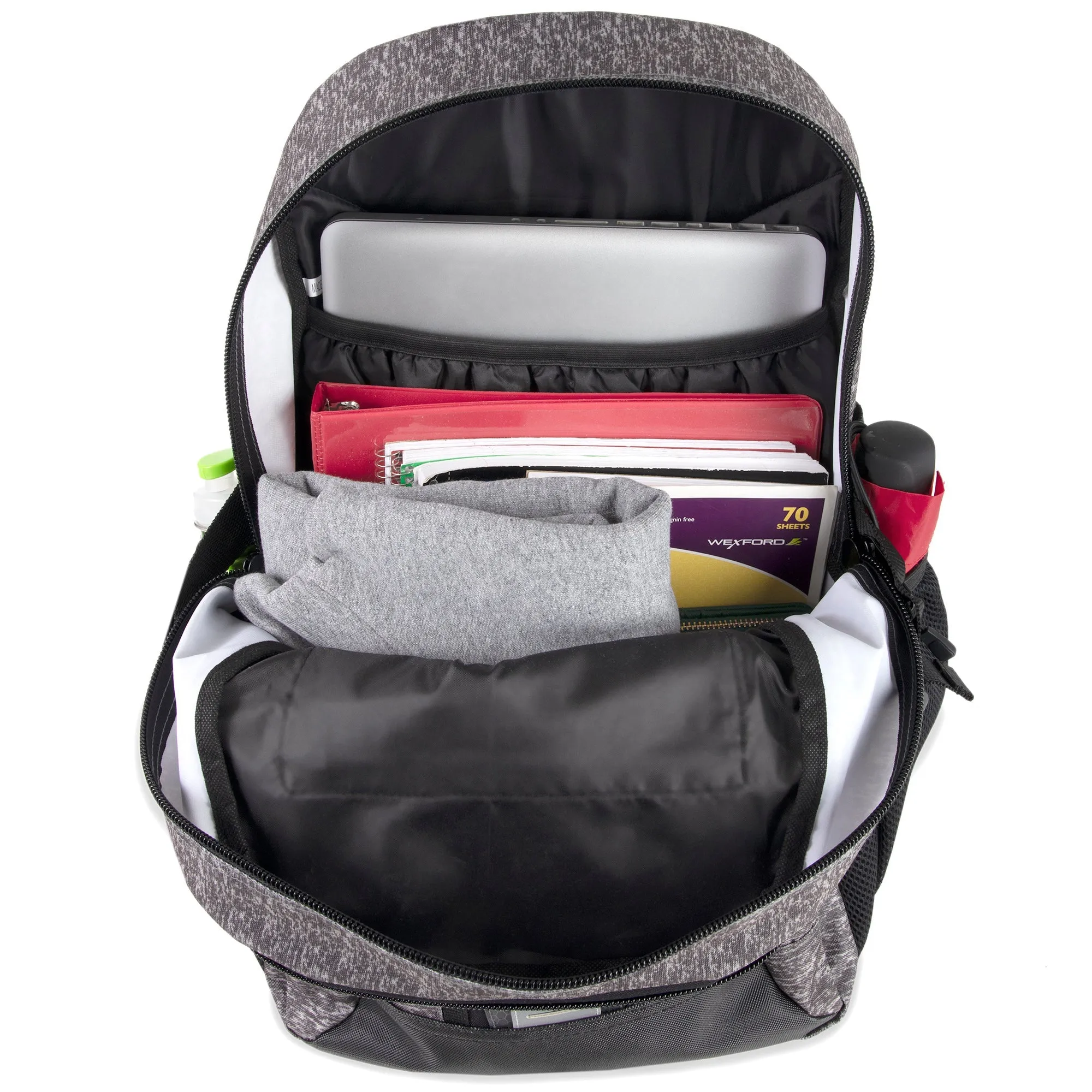 19-inch Mountain Edge Heather Bungee Cord Backpack w Padded Laptop Section  ( Case= 24 Pcs) 18.9$/PC