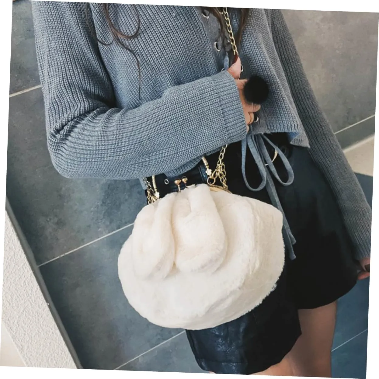 1pc Korean Version Little Space Purple Fob Watch Brooch Swivel Hook Crossbody Tote Cardboard Tubes with