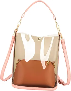 1pc Lady Bucket Bag Match Single-shoulder Bag Fashion Messenger Clutch Waterproof Pu Polyester