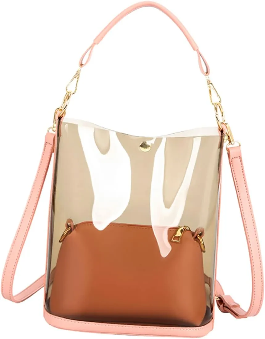 1pc Lady Bucket Bag Match Single-shoulder Bag Fashion Messenger Clutch Waterproof Pu Polyester
