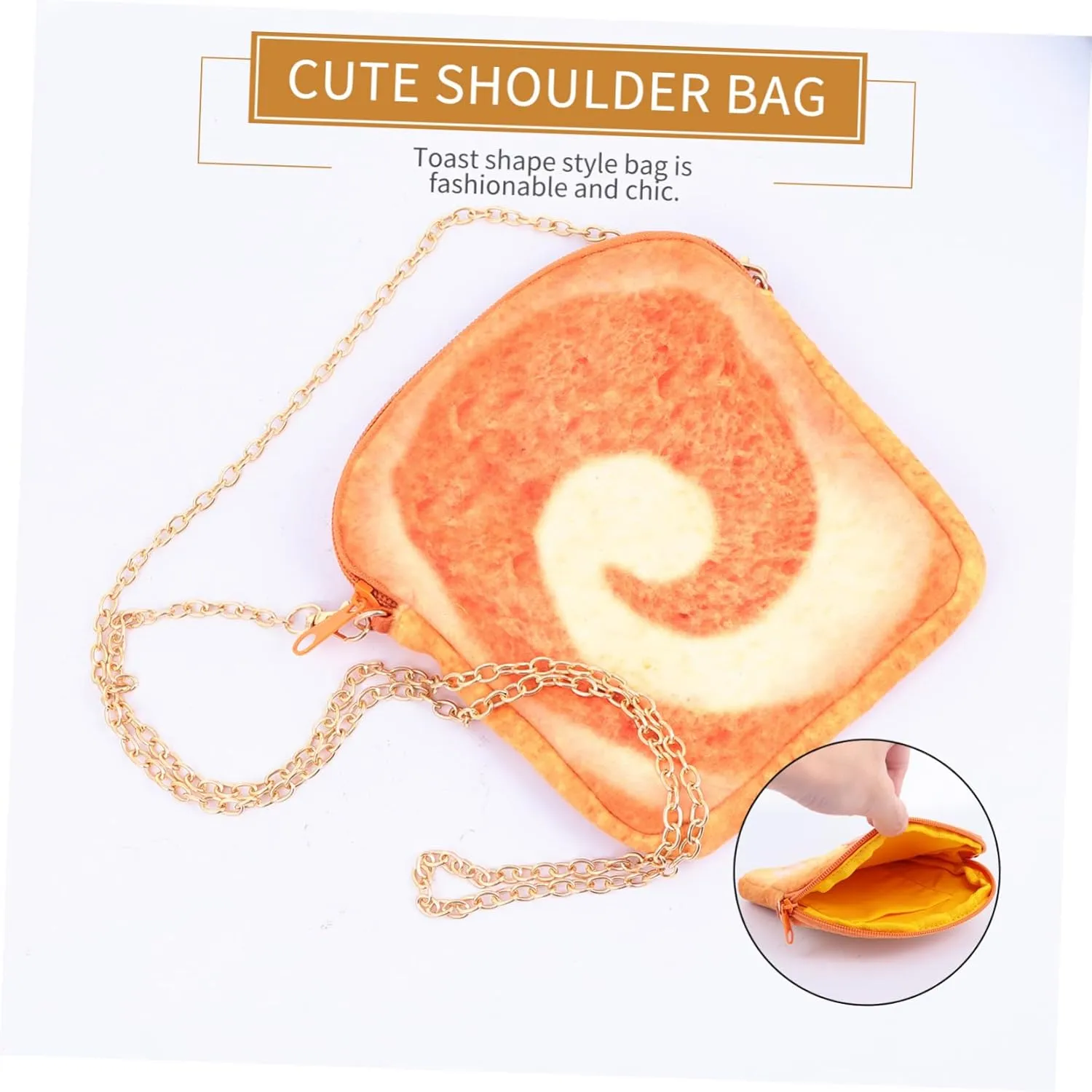 1pc Toast Messenger Bag Toast Shape Pouch Bag for Mini Crossbody Bag Shoulder Bag Toast Shape Bag Mini