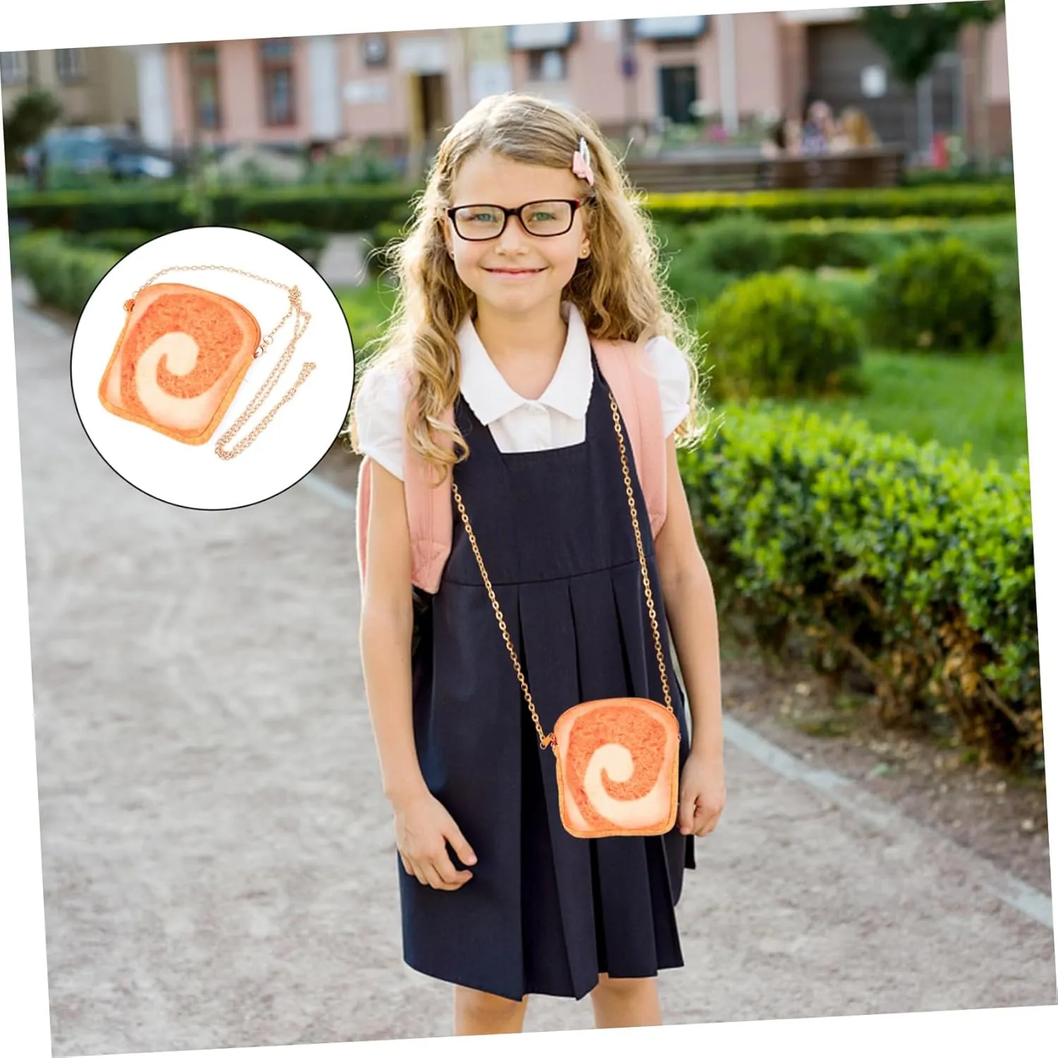 1pc Toast Messenger Bag Toast Shape Pouch Bag for Mini Crossbody Bag Shoulder Bag Toast Shape Bag Mini