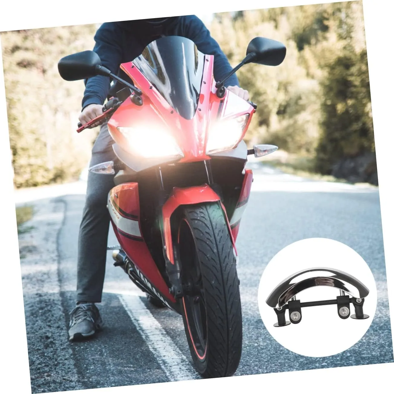 2 Pcs Rearview Mirror Red Keyrings for Women Maps for Wall Motorcycle Wide-angle Mirror