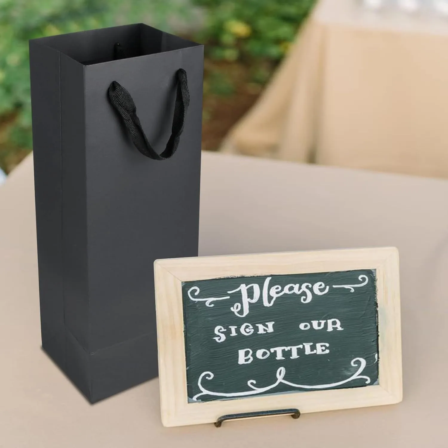 20 Pack Black Wine Bottle Bags Bulk 4x4x14 inch, Kraft Paper Gift Bags with Handles Champagne Alcohol Retail Bags