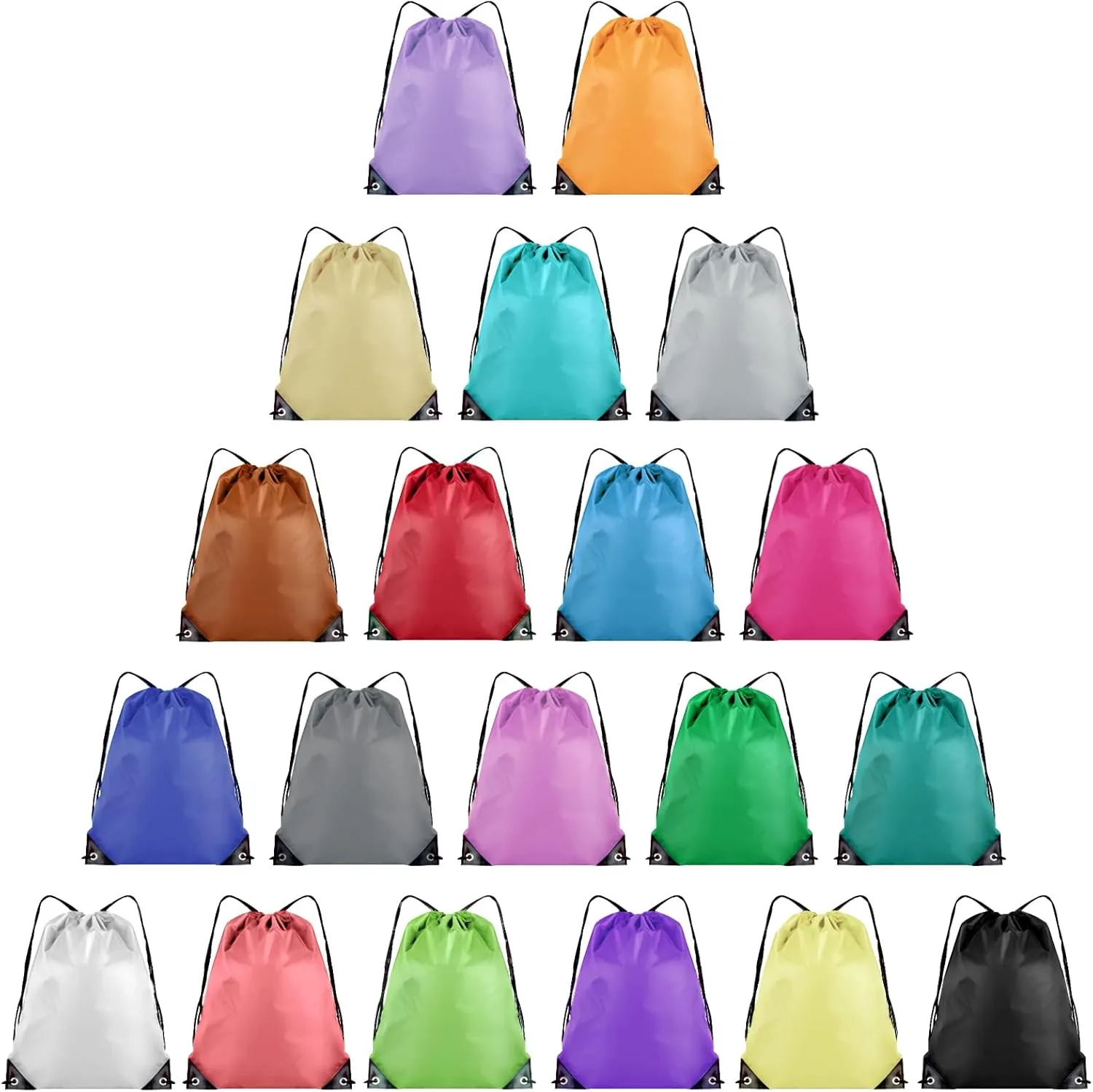 20 Pieces Drawstring Backpack Bulk Cinch Sackpack Ployster Drawstring Bags for Gym Party Trip(20 Colors)