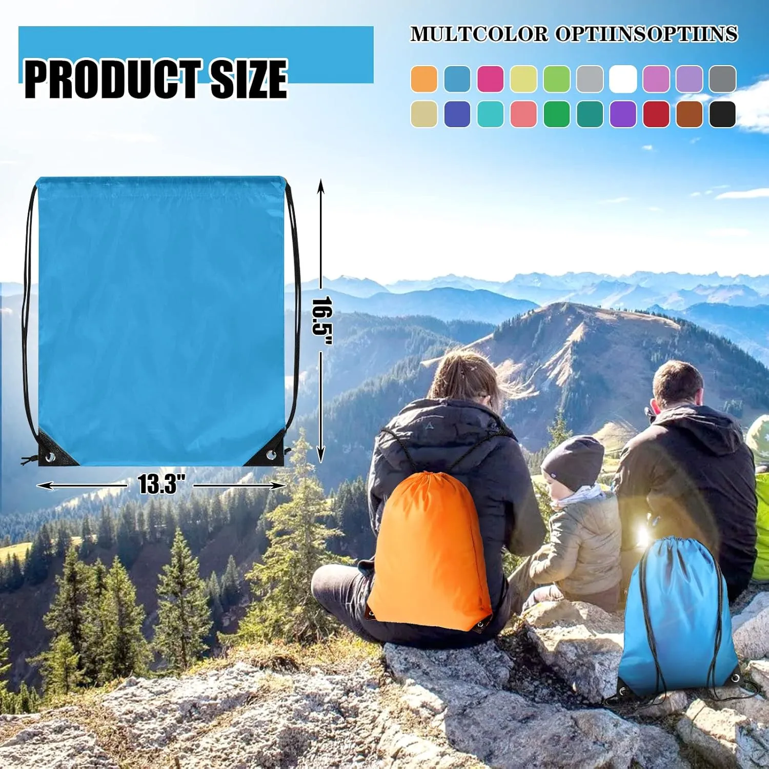 20 Pieces Drawstring Backpack Bulk Cinch Sackpack Ployster Drawstring Bags for Gym Party Trip(20 Colors)
