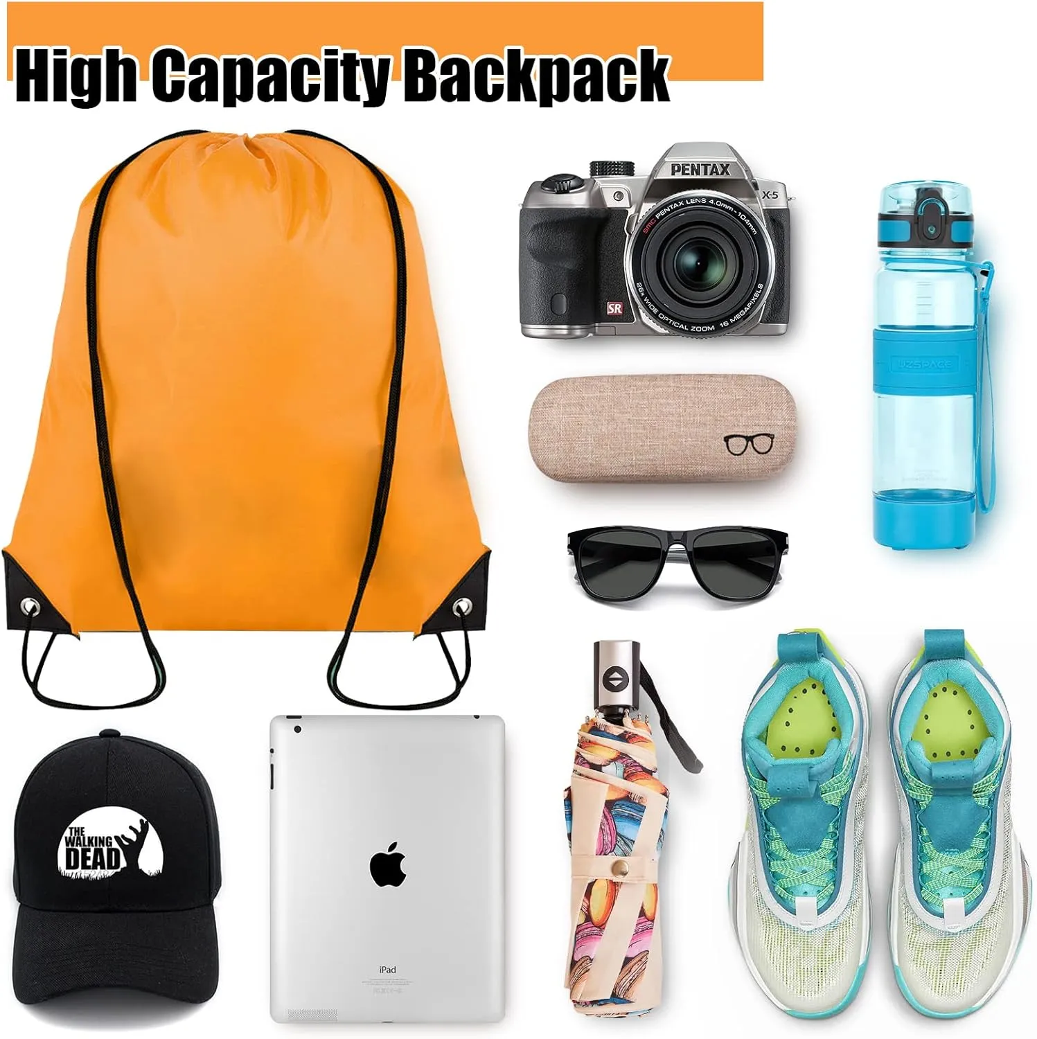 20 Pieces Drawstring Backpack Bulk Cinch Sackpack Ployster Drawstring Bags for Gym Party Trip(20 Colors)