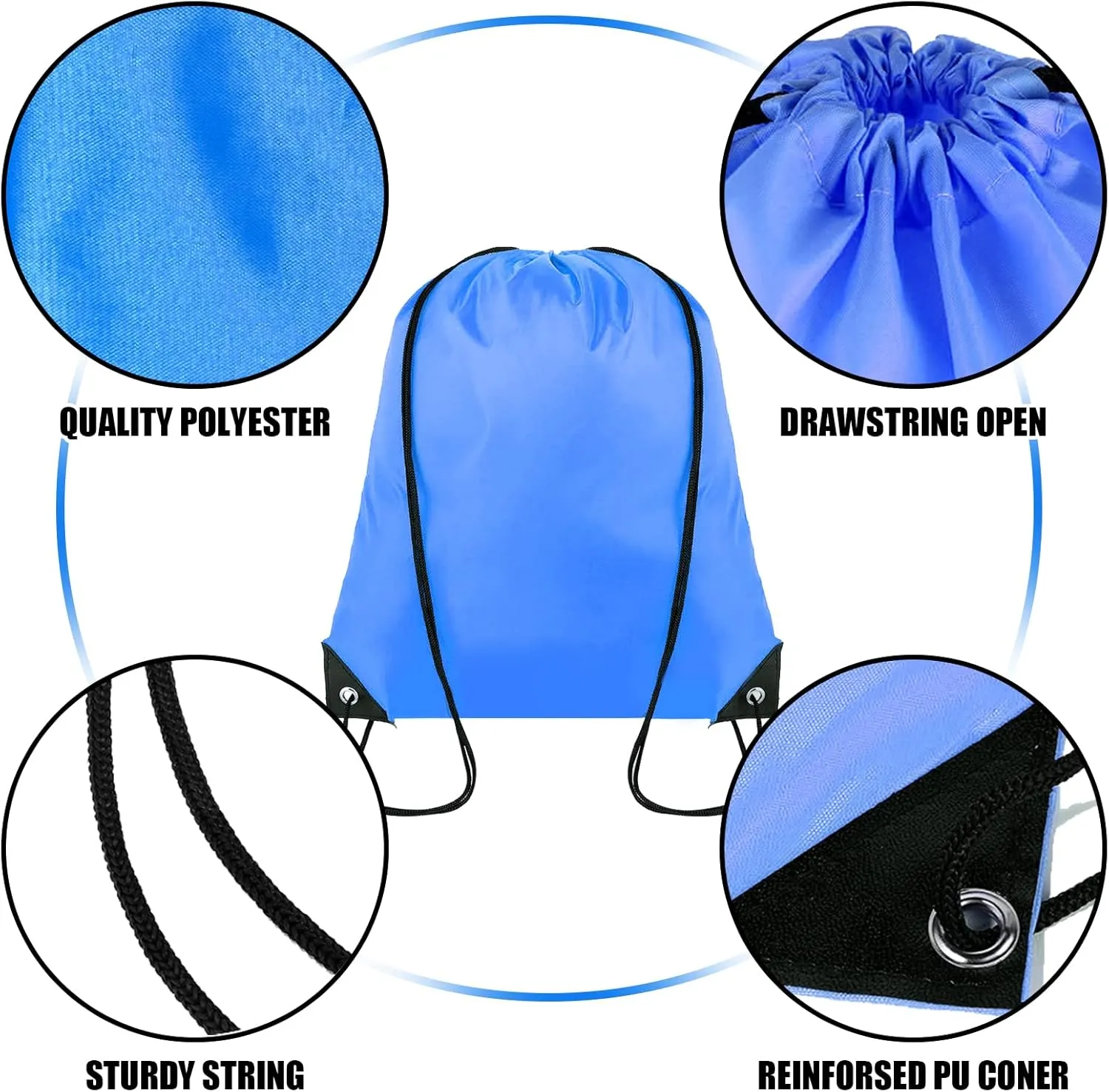 20 Pieces Drawstring Backpack Bulk Cinch Sackpack Ployster Drawstring Bags for Gym Party Trip(20 Colors)