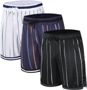 2/3 Pack Basketball Shorts with Zipper Pockets for Men,Active Athletic Shorts