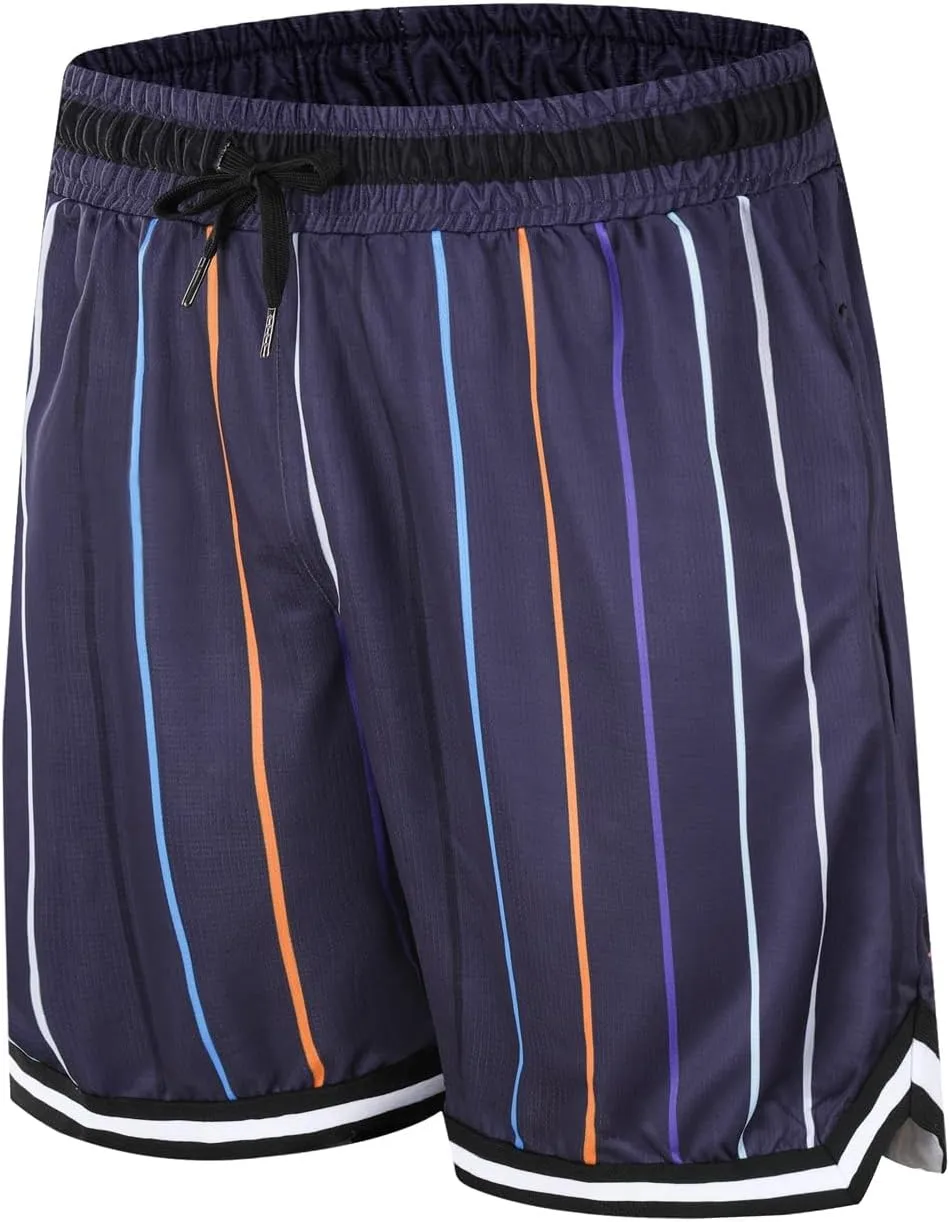 2/3 Pack Basketball Shorts with Zipper Pockets for Men,Active Athletic Shorts