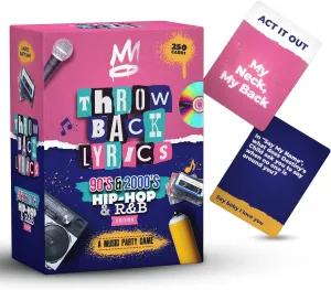 250 Cards of 90s & 2000s Hip-Hop & R&B Finish The Lyrics & Charades with A Playlist & Stickers - Great for Game Nights, Date Nights, Adult and Family Games