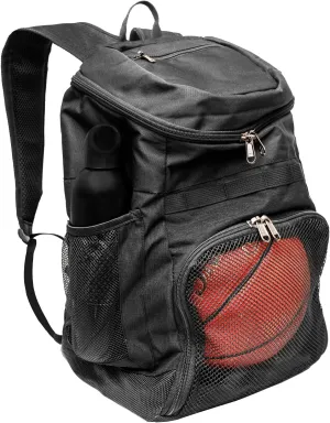 25L Basketball Backpack with Ball Compartment - For Sports Equipment, Gym, Travel
