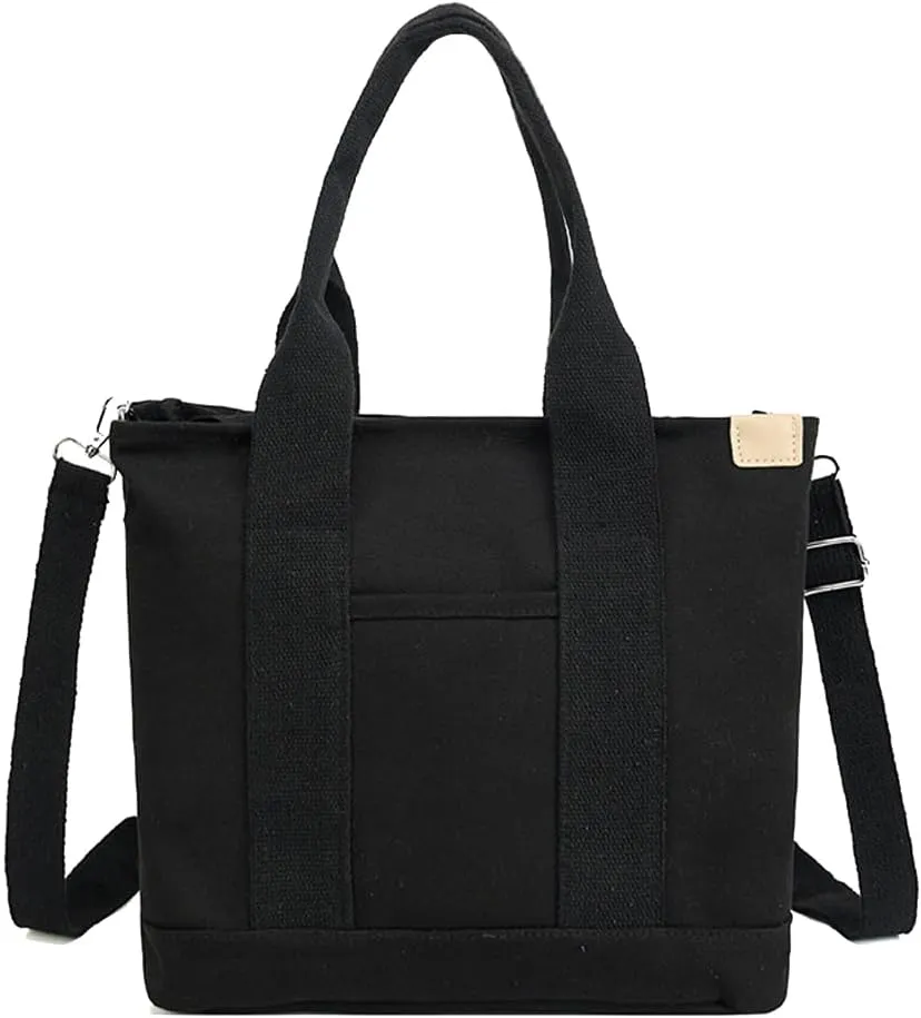 2E-youth Canvas Tote Bag for Women Large Capacity Multi-Pocket Handbag Crossbody bag Satchel Bag