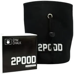 2POOD Chalk Bag | Made for Weightlifting, Crossfit, Gymnastics, Rock Climbing | Drawstring Top Closes Securely