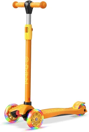 3-Wheel Kids Scooter - Lean-to-Steer Technology, Adjustable Height Handlebar, Wide Anti-Slip Deck, Scooter for Boys & Girls Ages 3 , Child Safety Approved, Support Riders Up to 165 lbs, Orange