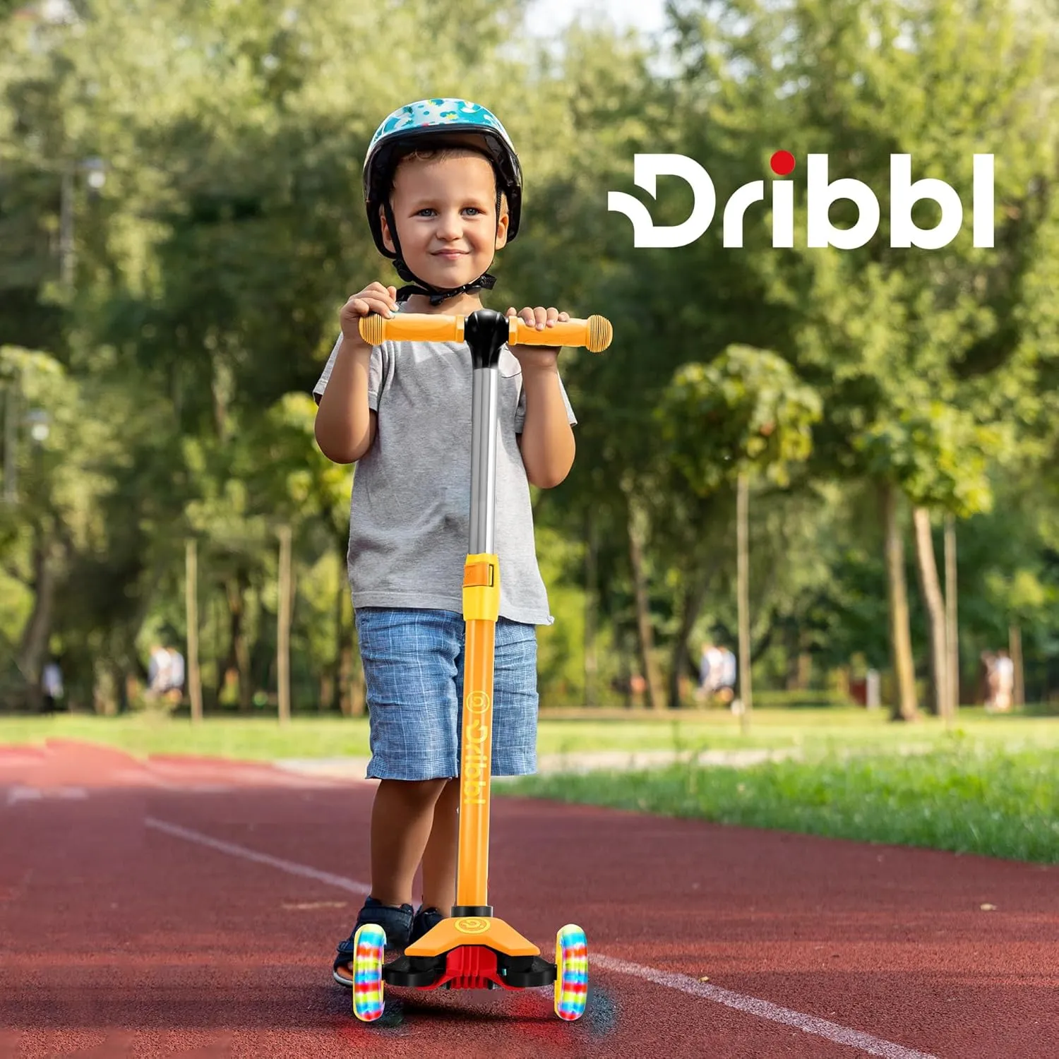 3-Wheel Kids Scooter - Lean-to-Steer Technology, Adjustable Height Handlebar, Wide Anti-Slip Deck, Scooter for Boys & Girls Ages 3 , Child Safety Approved, Support Riders Up to 165 lbs, Orange
