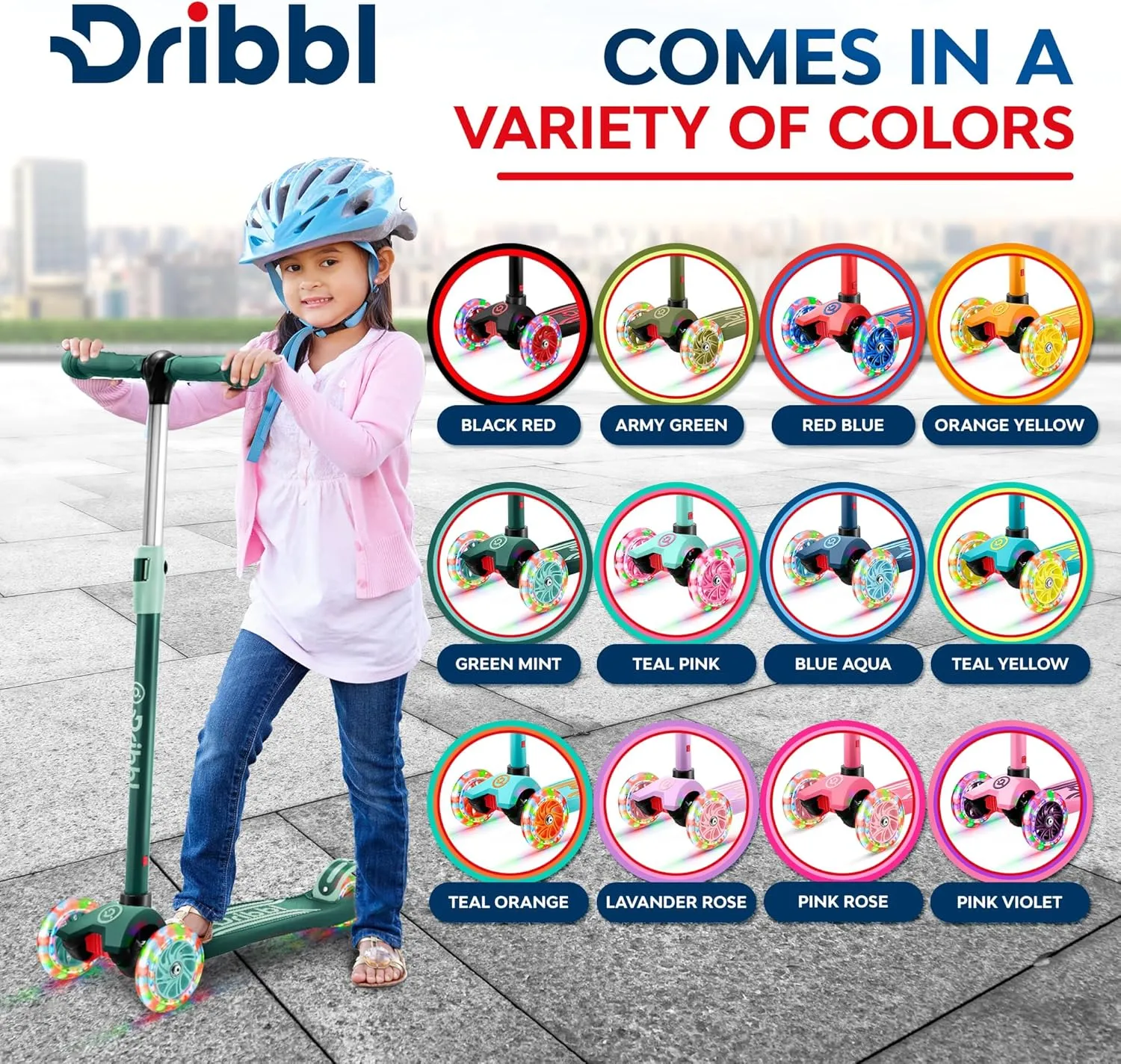 3-Wheel Kids Scooter - Lean-to-Steer Technology, Adjustable Height Handlebar, Wide Deck, Scooter for Boys & Girls Ages 3 , Child Safety Approved, Support Riders Up to 165 lbs, Purple and Pink