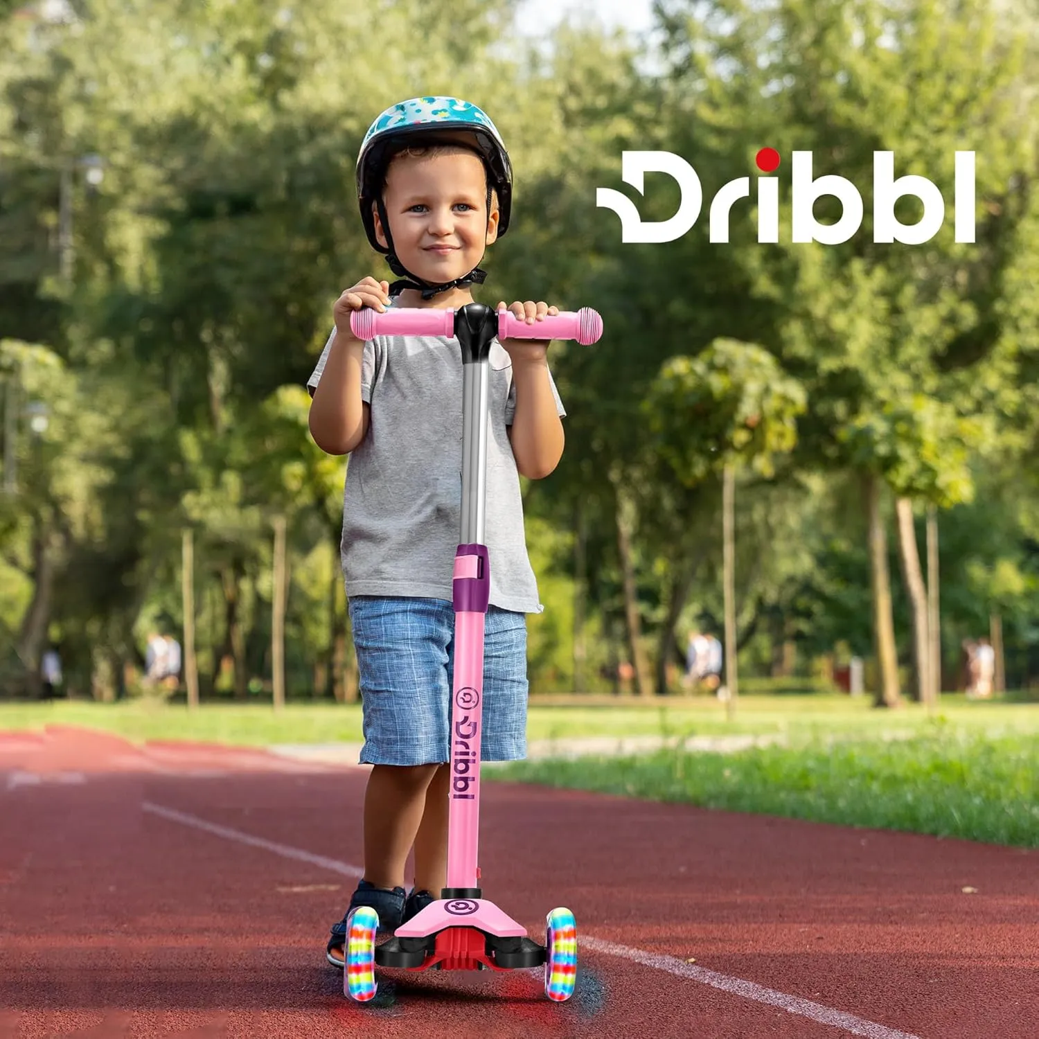 3-Wheel Kids Scooter - Lean-to-Steer Technology, Adjustable Height Handlebar, Wide Deck, Scooter for Boys & Girls Ages 3 , Child Safety Approved, Support Riders Up to 165 lbs, Purple and Pink