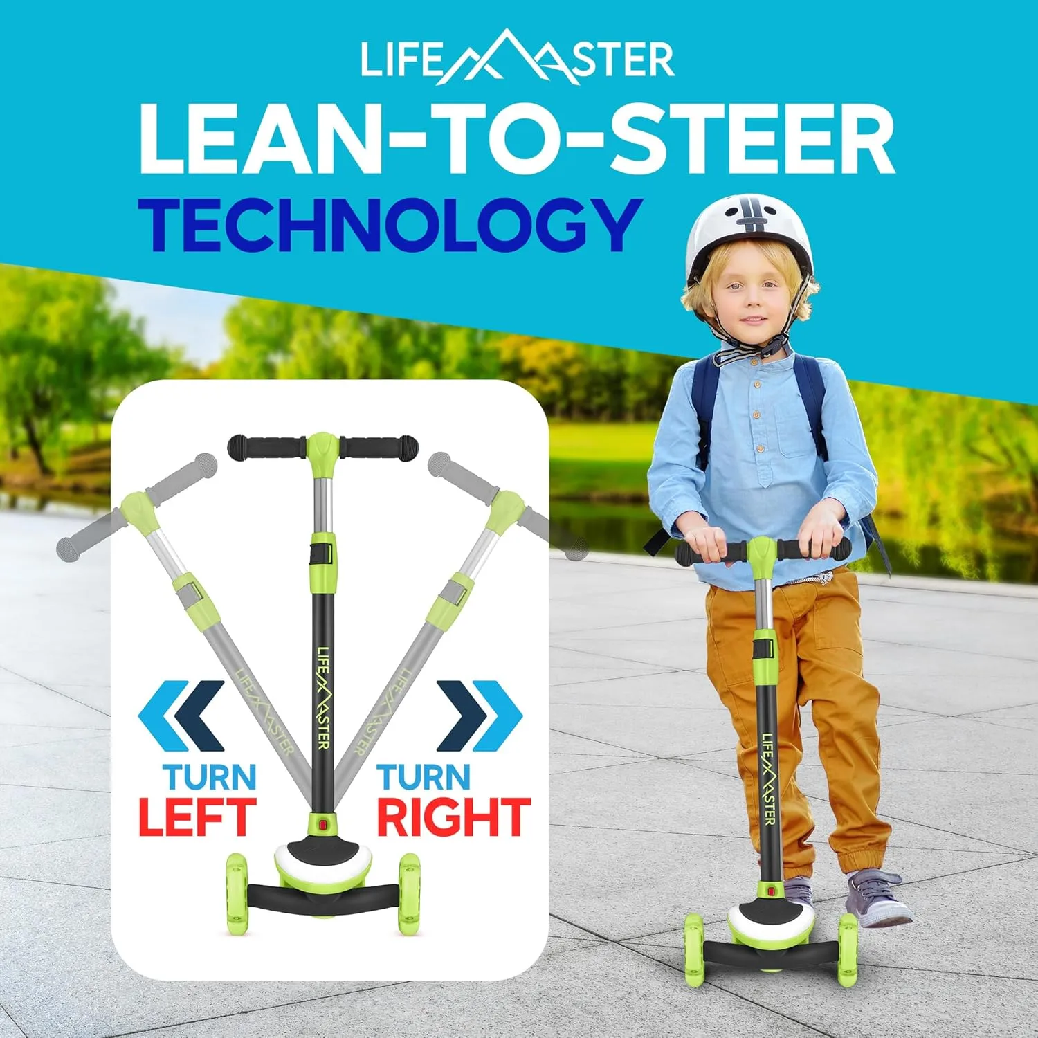 3-Wheel Kids Scooter with Multi-Color Lights on Deck & Wheels – 5-Height Adjustable Handlebar, Wide Anti-Slip Deck, Child Safety Certified, Boys & Girls Ages 3  Supports Up to 150 lbs