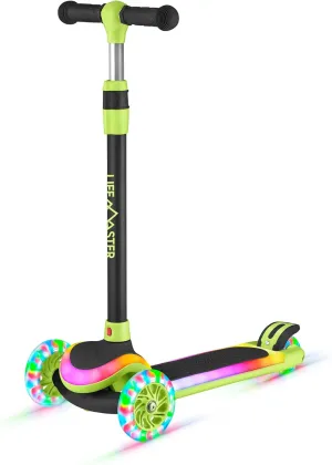 3-Wheel Kids Scooter with Multi-Color Lights on Deck & Wheels – 5-Height Adjustable Handlebar, Wide Anti-Slip Deck, Child Safety Certified, Boys & Girls Ages 3  Supports Up to 150 lbs