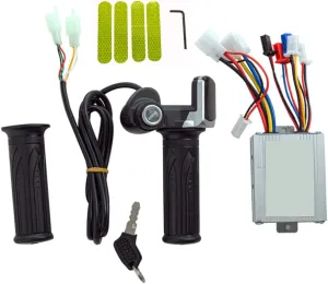 36V 500W Electric Scooter & E-Bike Motor Controller Set - Brush Motor Control Box with Throttle Handle Accessories