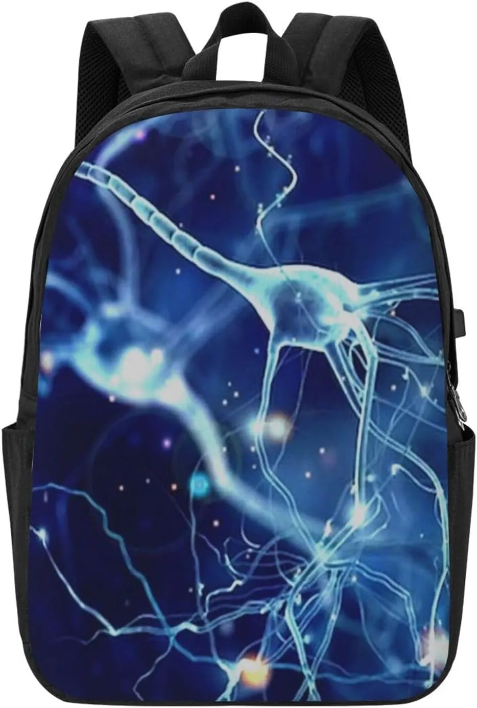 3d Brain Cell Neuron Neurology Backpack, 17 Inch Travel Business Laptop Backpack With USB Port for Women Men