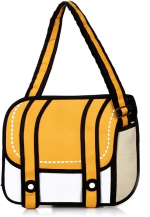 3D Style 2D Drawing Cartoon Bag Comic 3D Messenger Bag