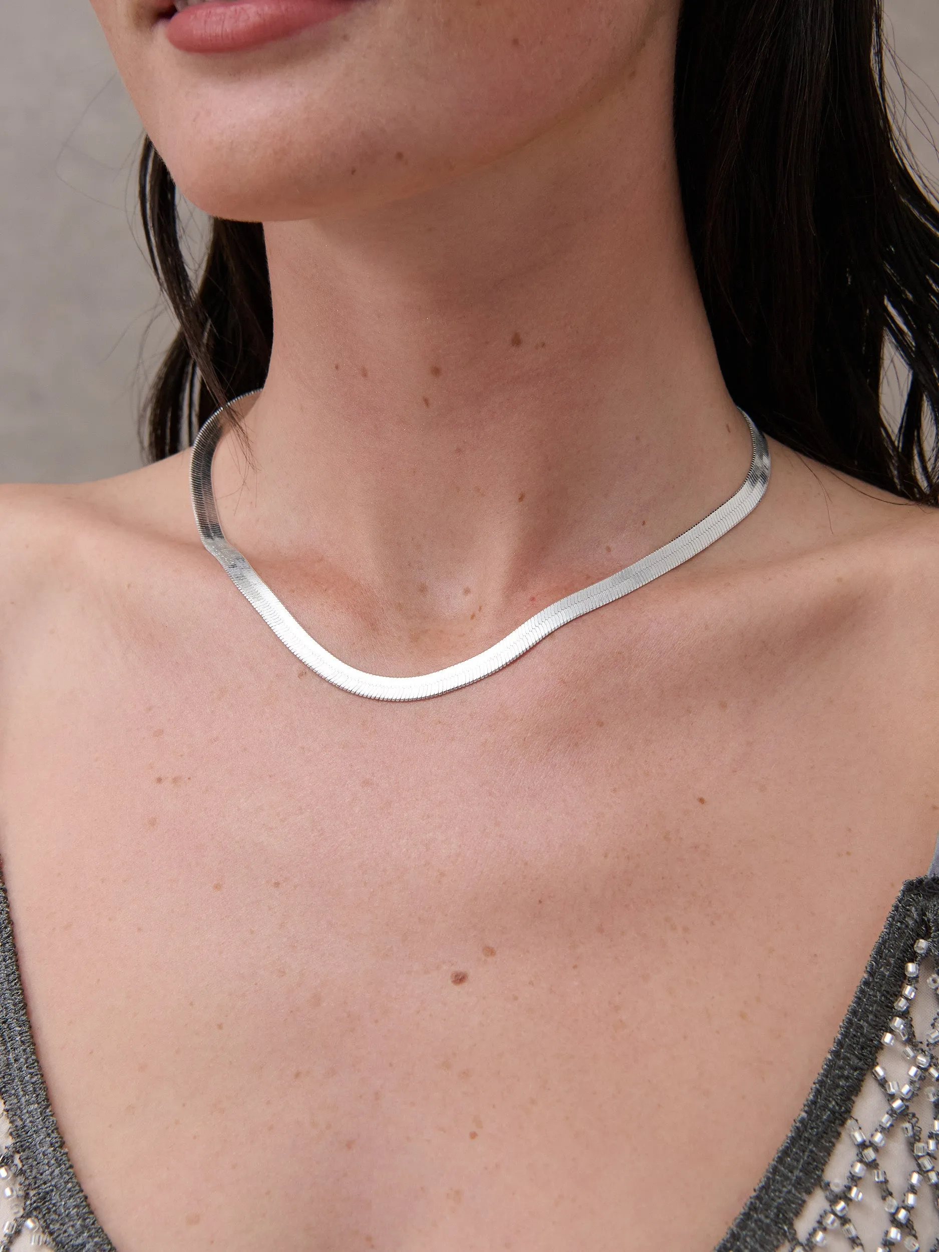 5mm Snake Chain Silver Plated Necklace