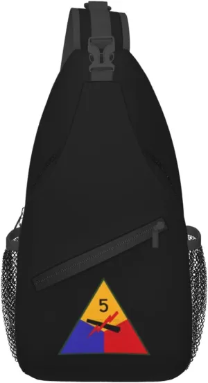 5th Us Armored Division Ssi Crossbody Bags For Women Men Chest Backpack Gym Shoulder Bag Travel Outdoor Sports Casual Crossbody Bags