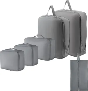 6Pcs Travel Organizers Set for Luggage Essential Packing Cubes Set Sturdy Luggage Organization Bag for Family Trip