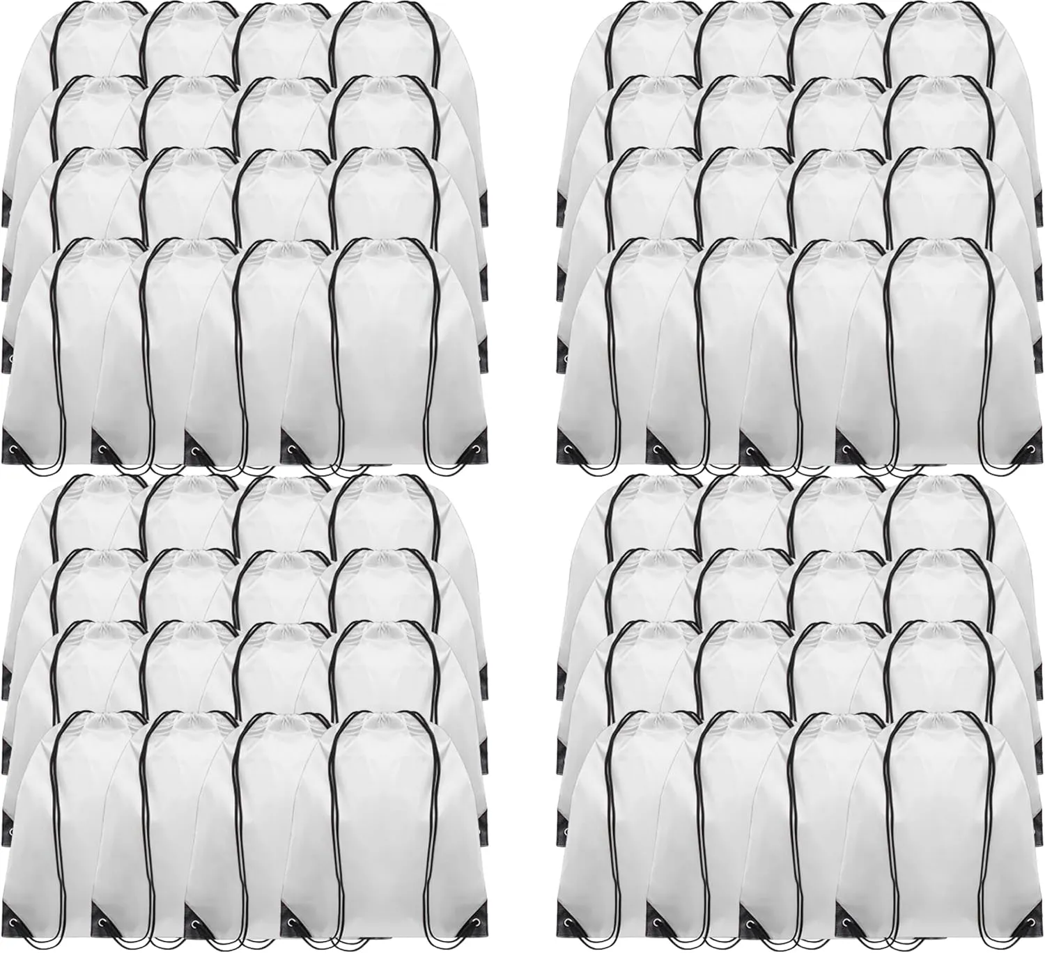 72 Pack Drawstring Backpack Bags,Drawstring Bags Bulk Cinch Bags Gym Bag String Bag Backpack Bulk,White