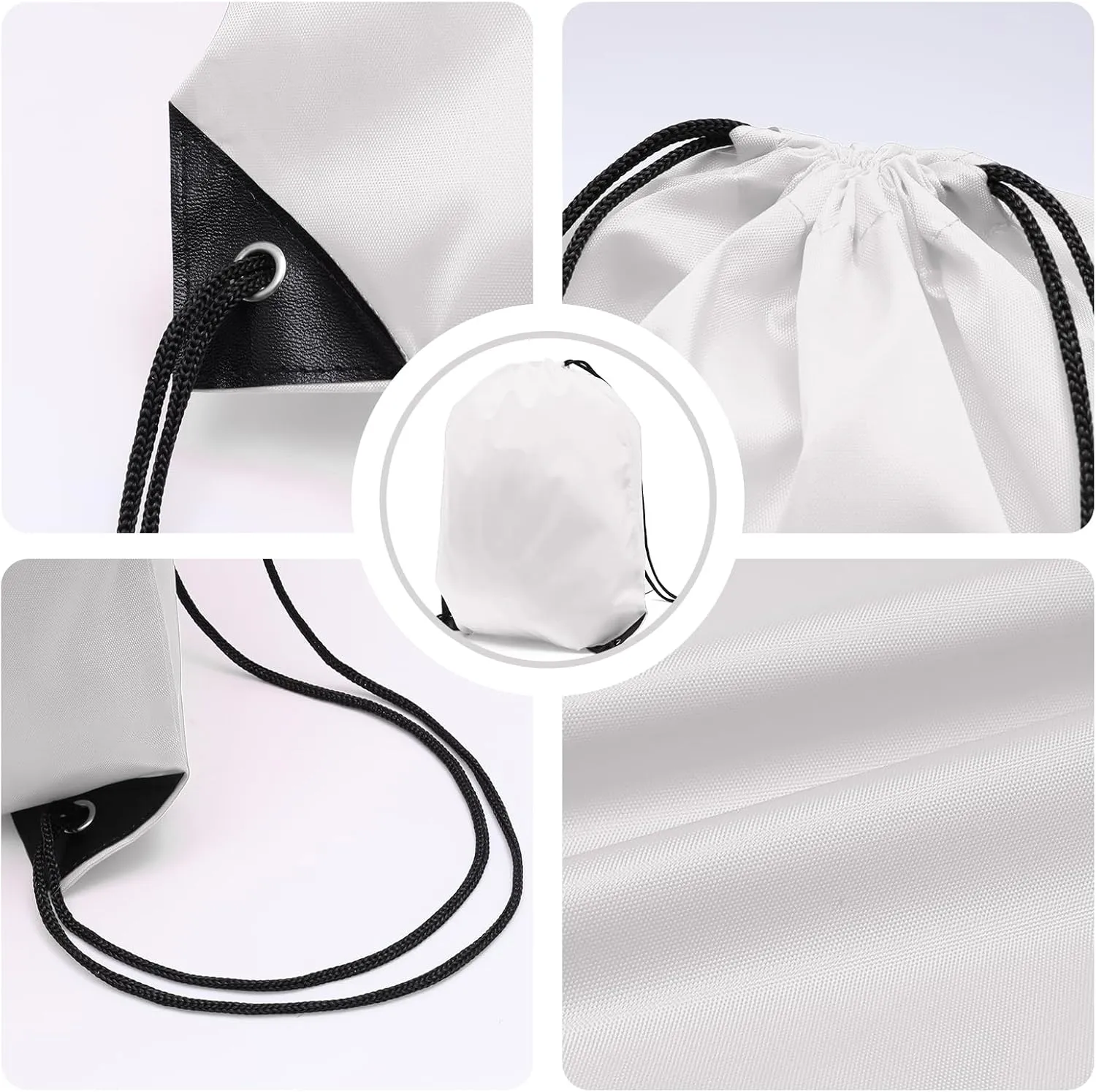 72 Pack Drawstring Backpack Bags,Drawstring Bags Bulk Cinch Bags Gym Bag String Bag Backpack Bulk,White