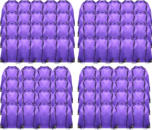 72 Pcs Purple Drawstring Bags Bulk Drawstring Backpack String Sport Bag Cinch Bags Gym Bag Draw String Bag for Party,Gym