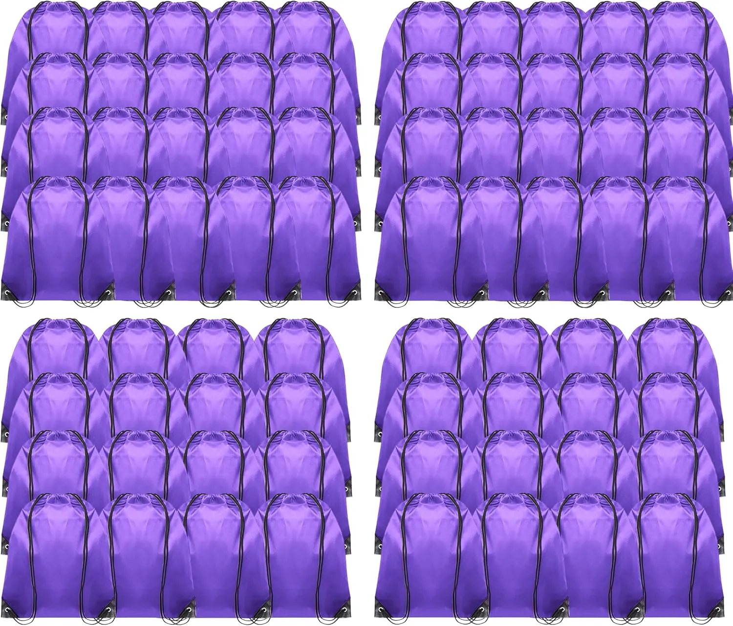 72 Pcs Purple Drawstring Bags Bulk Drawstring Backpack String Sport Bag Cinch Bags Gym Bag Draw String Bag for Party,Gym