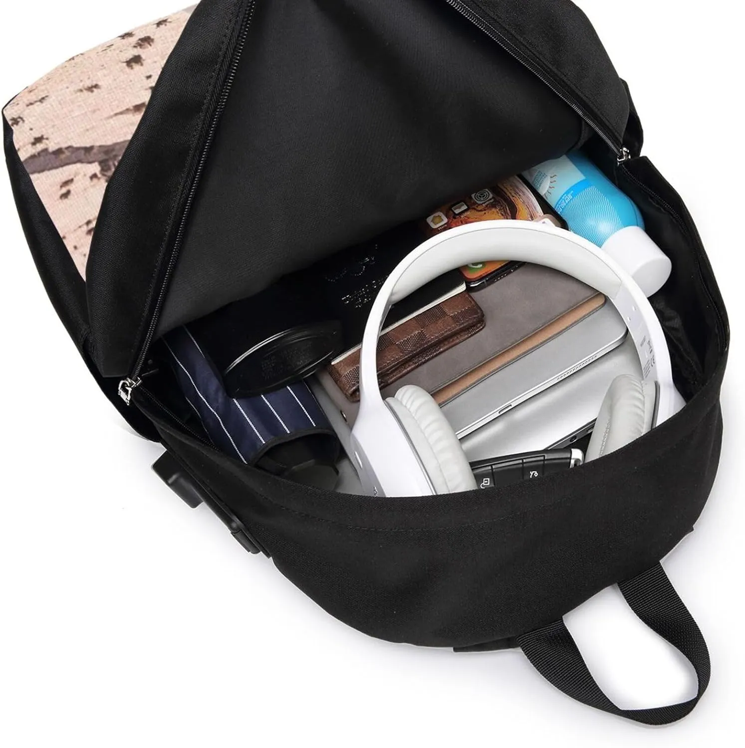 A-ngelina Jolie Simple Large Capacity Backpack, The Whole Bag Is Stylish And Lightweight Black