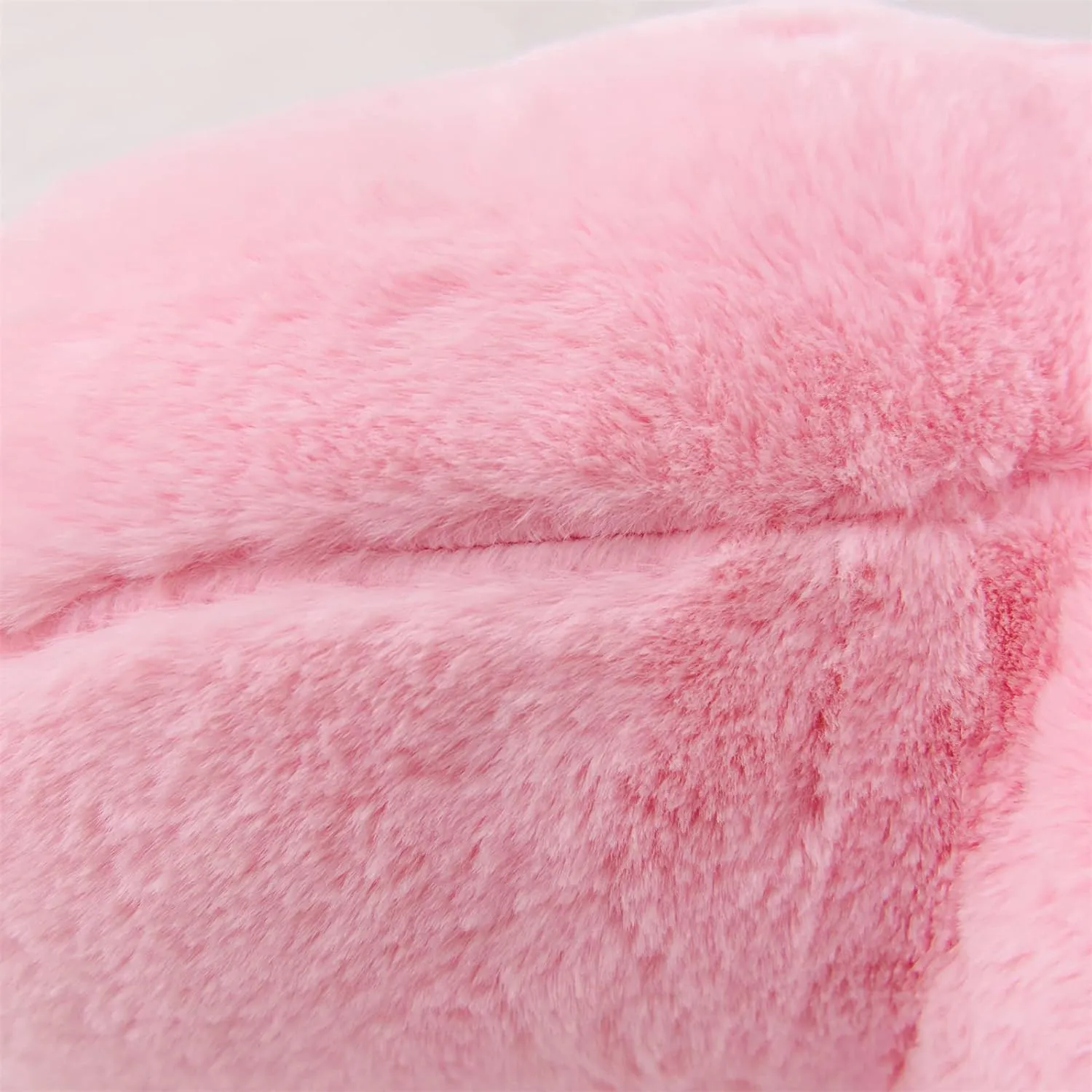 A Nice Night Faux Fur Reading Pillow Bed Wedge Large Adult Backrest with Arms Back Support for Resting in Bed/Couch for Bedrest,BabyPink